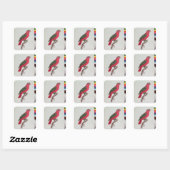 Parrot: Lory of Collared Vierkante Sticker (Vel)
