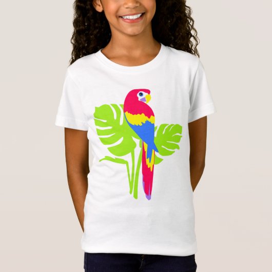 Parrot Macaw oiseau simple art graphique t-shirt (Devant)