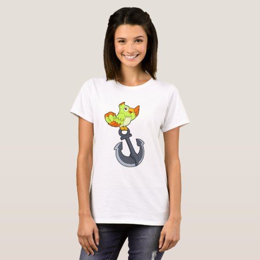 Parrot met Anchor T-shirt (Voorkant volledig)