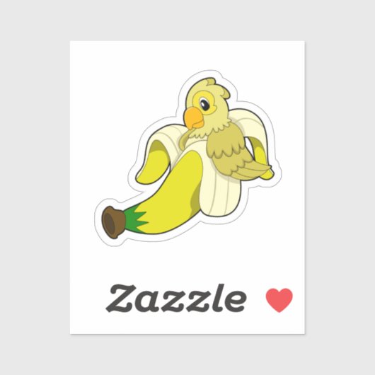 Parrot met bananen sticker (Vel)