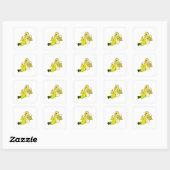 Parrot met bananen vierkante sticker (Vel)