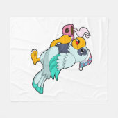 Parrot met beker koffie fleece deken (Voorkant (Horizontaal))