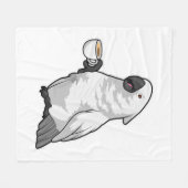 Parrot met beker koffie fleece deken (Voorkant (Horizontaal))