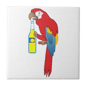 Parrot met bier tegeltje