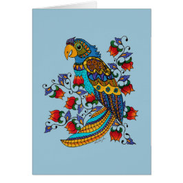 Parrot met bloemen
