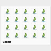 Parrot met Boek Vierkante Sticker (Vel)