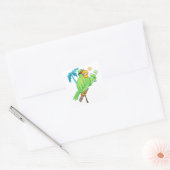 Parrot met cocktail vierkante sticker (Envelop)
