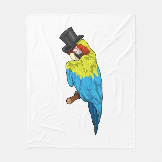 Parrot met Cylinder Fleece Deken (Voorkant)