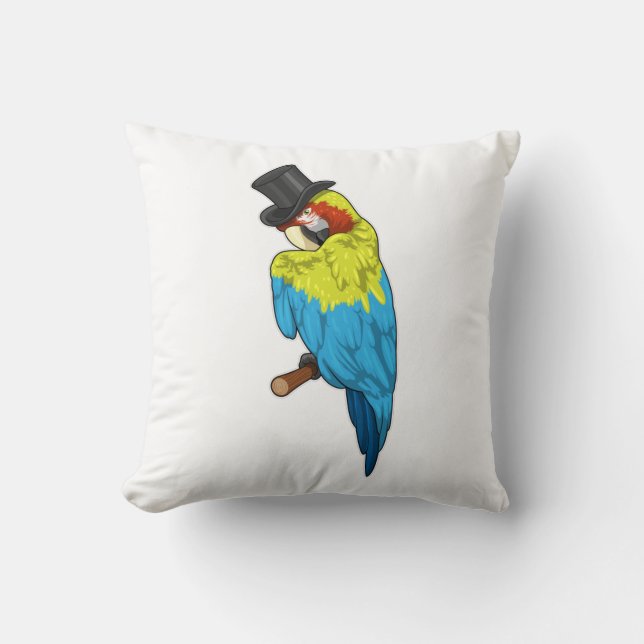 Parrot met Cylinder Kussen (Voorkant)