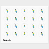 Parrot met Cylinder Ronde Sticker (Vel)