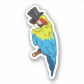 Parrot met Cylinder Sticker (Voorkant)