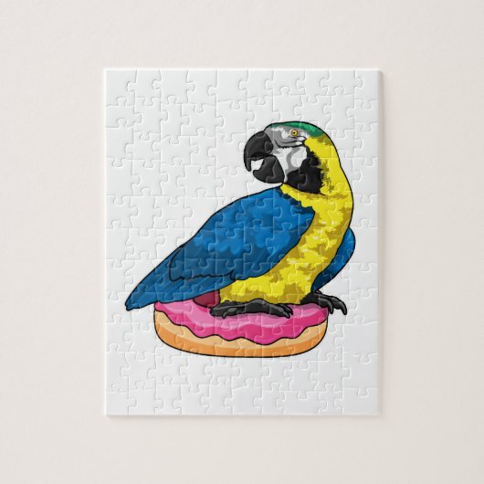 Parrot met Donut Legpuzzel (Verticaal)