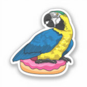 Parrot met Donut Sticker (Voorkant)