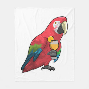 Parrot met glas Oranje sap Fleece Deken