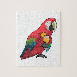 Parrot met glas Oranje sap Legpuzzel