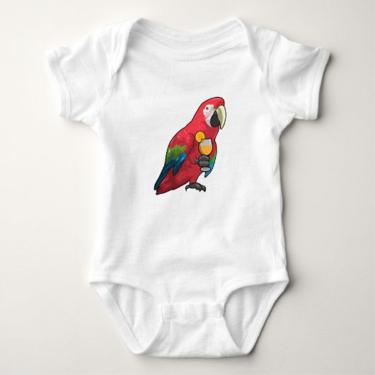 Parrot met glas Oranje sap Romper (Voorkant)