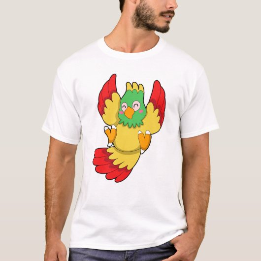 Parrot met groene kop t-shirt (Voorkant)