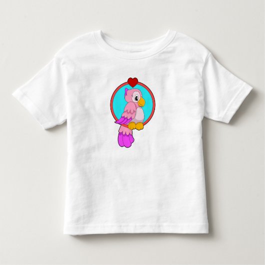 Parrot met hart kinder shirts (Voorkant)