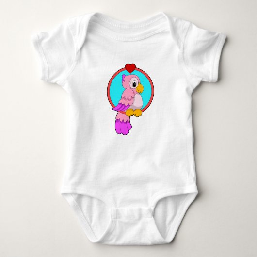 Parrot met hart romper (Voorkant)