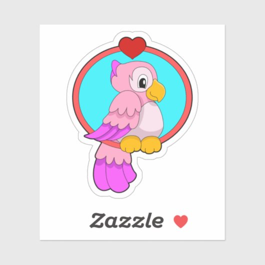 Parrot met hart sticker (Vel)