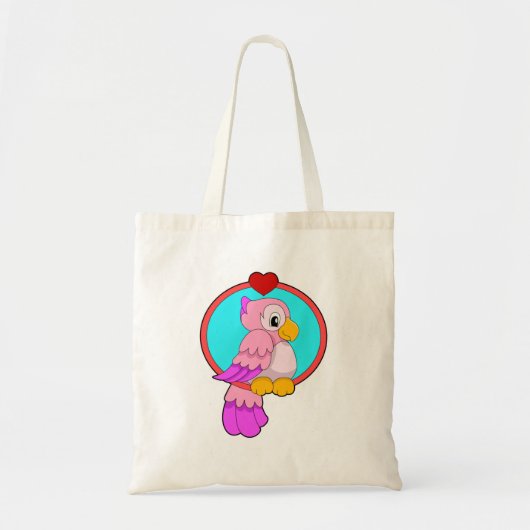 Parrot met hart tote bag (Voorkant)