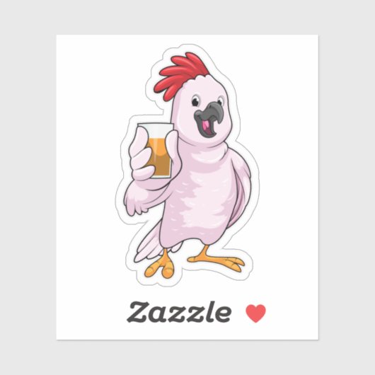 Parrot met Juice Sticker (Vel)