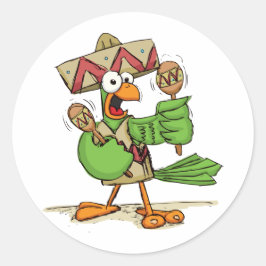 Parrot met Maracas Ronde Sticker