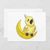 Parrot met Moon Briefkaart (Voorkant / Achterkant)