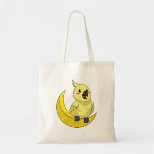 Parrot met Moon Tote Bag