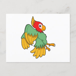 Parrot met rode kop briefkaart