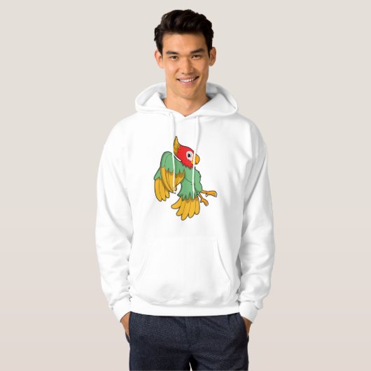 Parrot met rode kop hoodie (Voorkant volledig)