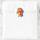 Parrot met rugzak vierkante sticker (Tas)
