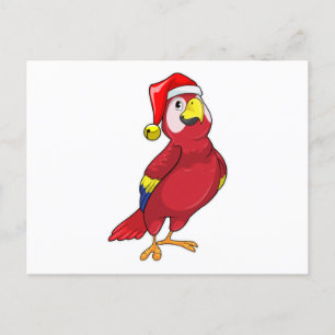 Parrot met Santa hat Briefkaart