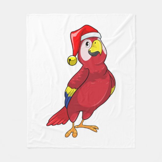 Parrot met Santa hat Fleece Deken (Voorkant)