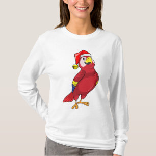 Parrot met Santa hat T-shirt