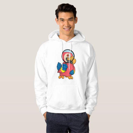 Parrot met vergrootglas hoodie (Voorkant volledig)