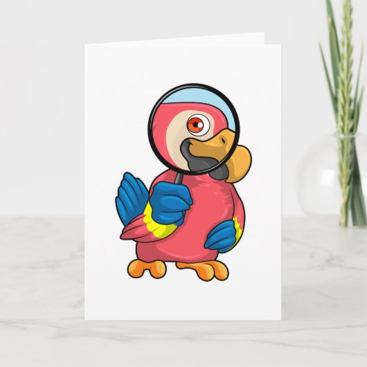 Parrot met vergrootglas kaart (Voorkant)