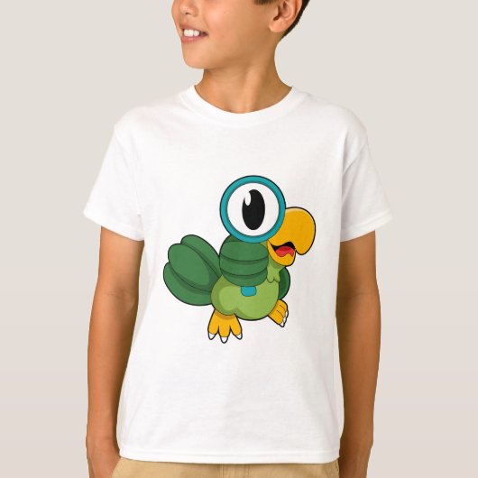 Parrot met vergrootglas t-shirt (Voorkant)