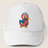 Parrot met vergrootglas trucker pet (Voorkant)