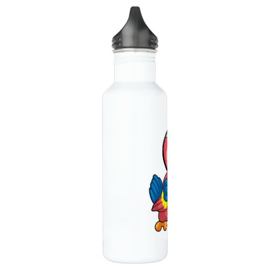 Parrot met vergrootglas waterfles  (Links)