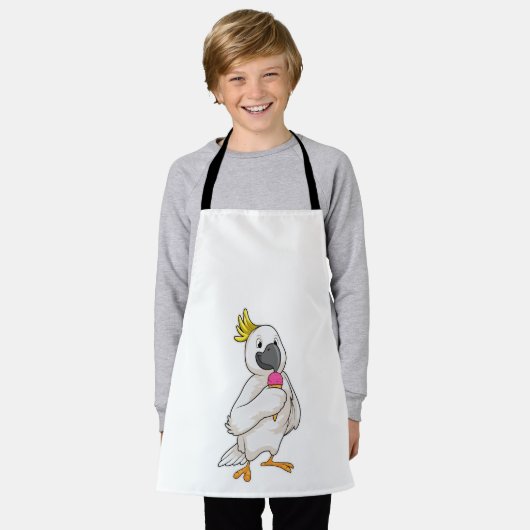 Parrot met wafelijs schort (Gedragen)