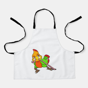 Parrot met worm schort