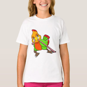 Parrot met worm t-shirt