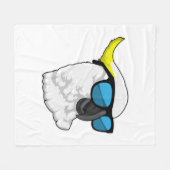 Parrot met zonnebril fleece deken (Voorkant (Horizontaal))