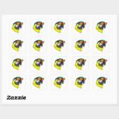 Parrot met zonnebril vierkante sticker (Vel)