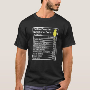 Parrot Nutritional Facts I Yellow Parrotlet T-shirt