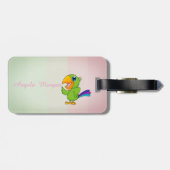 Parrot Ombre Striped Monogram-Gepersonaliseerd Bagagelabel (Achterkant horizontaal)