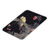 Parrot op de Tak, bloeiende Roos Struik, Jakuchu Magneet (Linkerzijde)