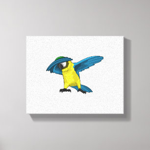 Parrot op Hip Hop Dance Dab Canvas Afdruk