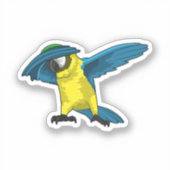 Parrot op Hip Hop Dance Dab Sticker (Voorkant)